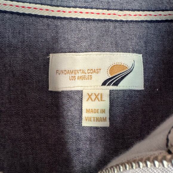 Fundamental Coast Pullover Top Men's Long Sleeve 1/4 Zip Soft Gray XXL NWT - Picture 7 of 10